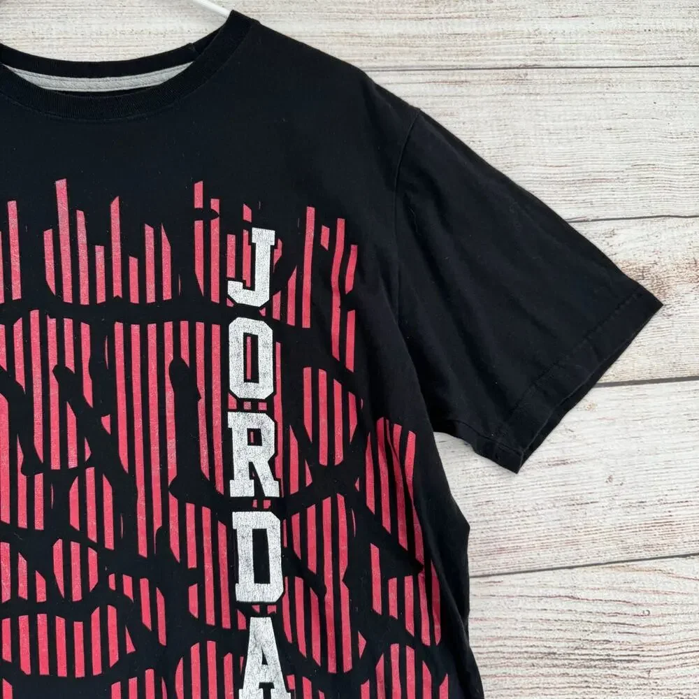 Jordan Front All Over‎ Print Short Sleeve T-Shirt Adult Size Large Black